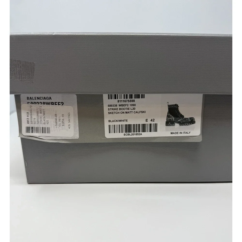 Balenciaga Strike Lace Up Graffiti Boots Size 9 US 42 EU - Picture 9 of 9